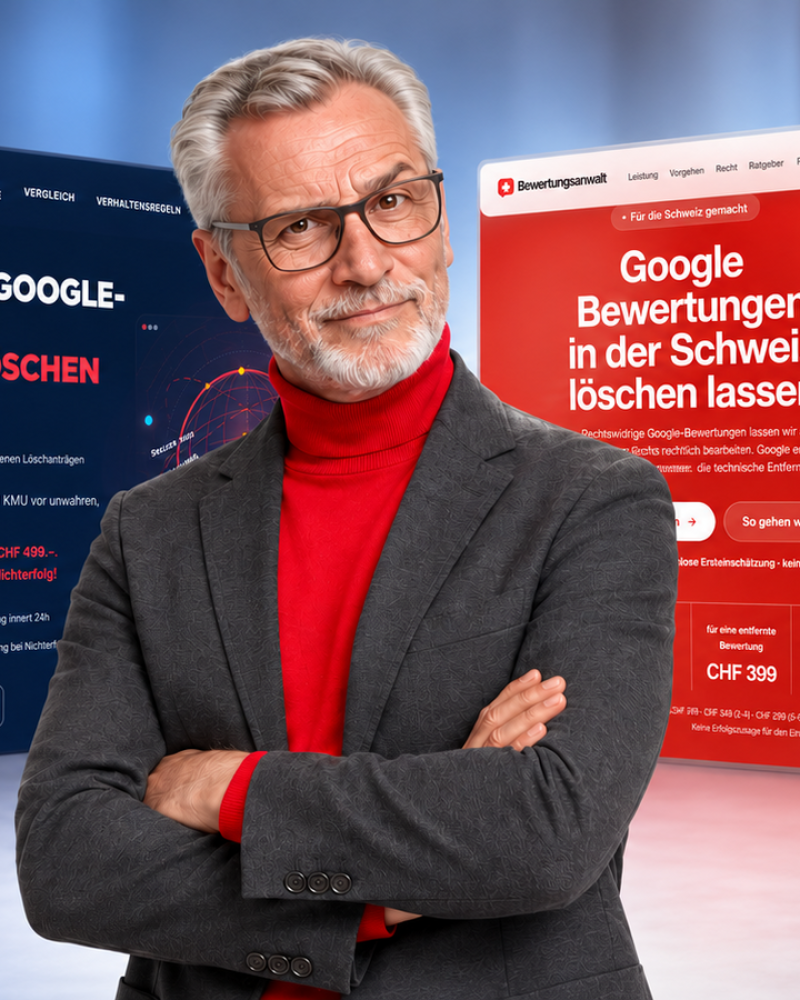 Bewertungsanwalt.ch - Erst die schlechte Google-Bewertung, dann das L&ouml;schangebot